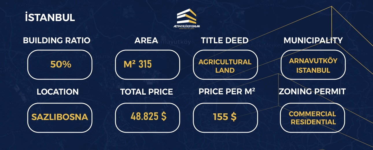 Exclusive land for sale in the Arnavutköy area